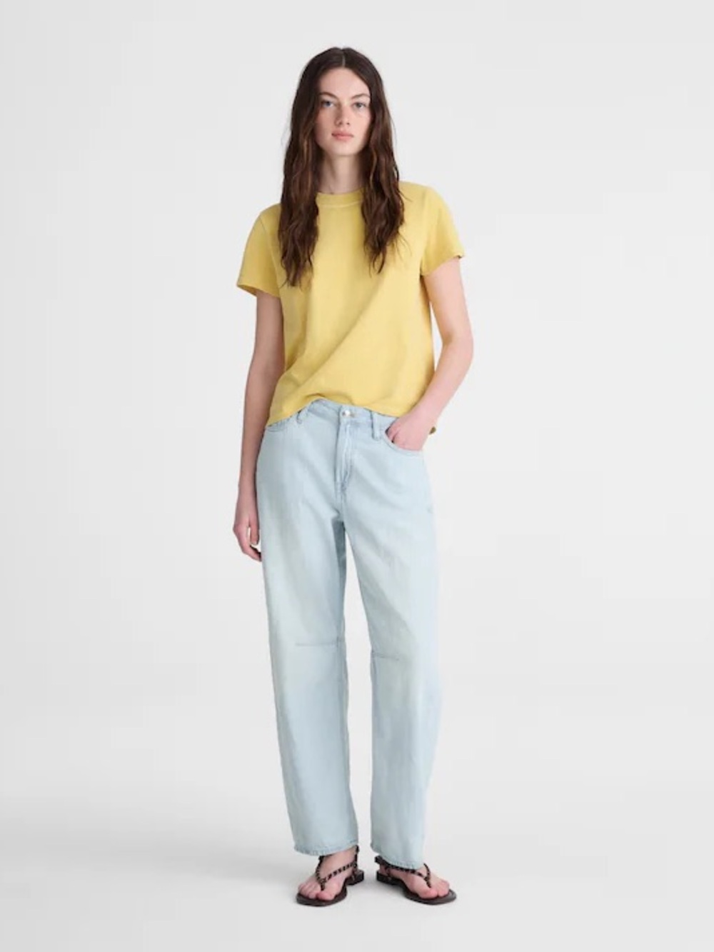 Madewell The Darted Barrel Leg Jeans in Airy Denim Laguna Wash Size 28